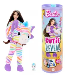 Barbie Cutie Reveal Muñeca Cebra 10 Sorpresas Hrk39