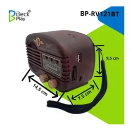 Radio Recargable Am/fm/bt Vintagei Marca Beck Play Bp-rv121bt