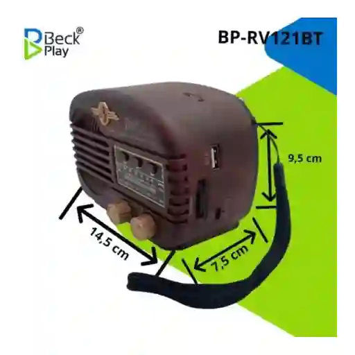 Radio Recargable Am/fm/bt Vintagei Marca Beck Play Bp-rv121bt