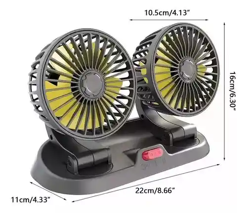 Ventilador Doble Portatil Para Carro 12v