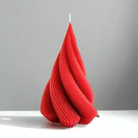 Vela Artesanal Árbol Navidad Rojo