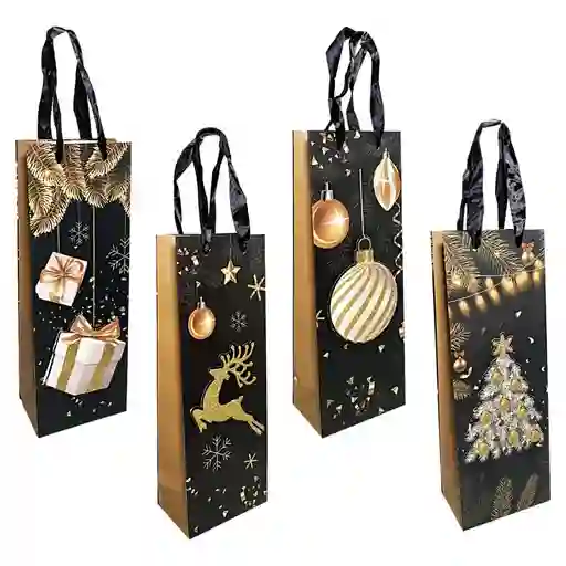 Bolsa De Regalo De Navidad Para Botella - 36x12x10