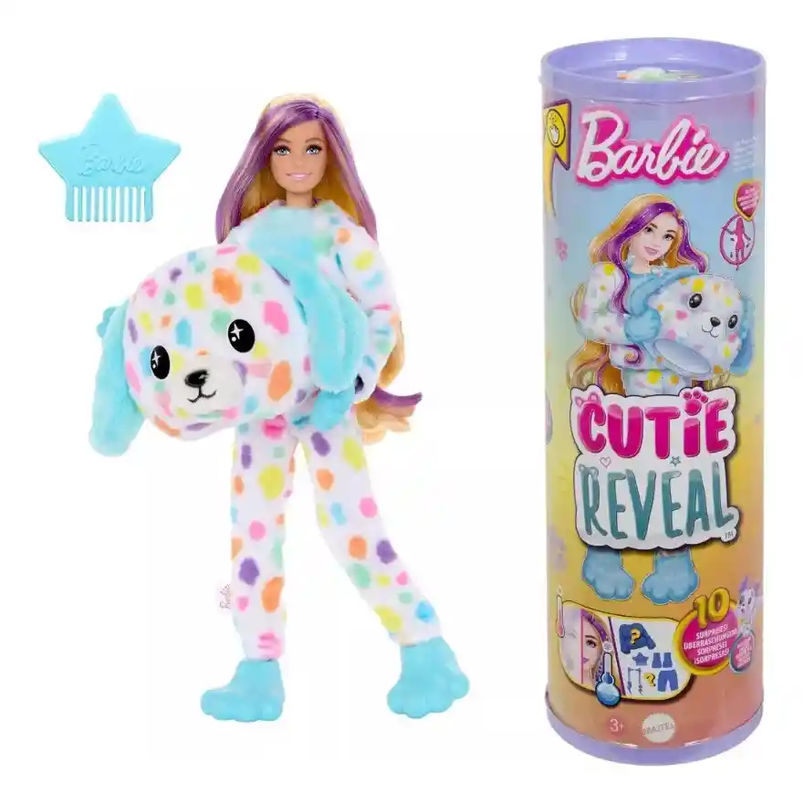 Barbie Cutie Reveal Muñeca Dalmata 10 Sorpresas Hrk41