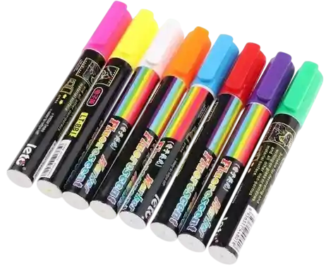 Marcador Fluorescente Punta Media Set X 8 Tipo Posterman