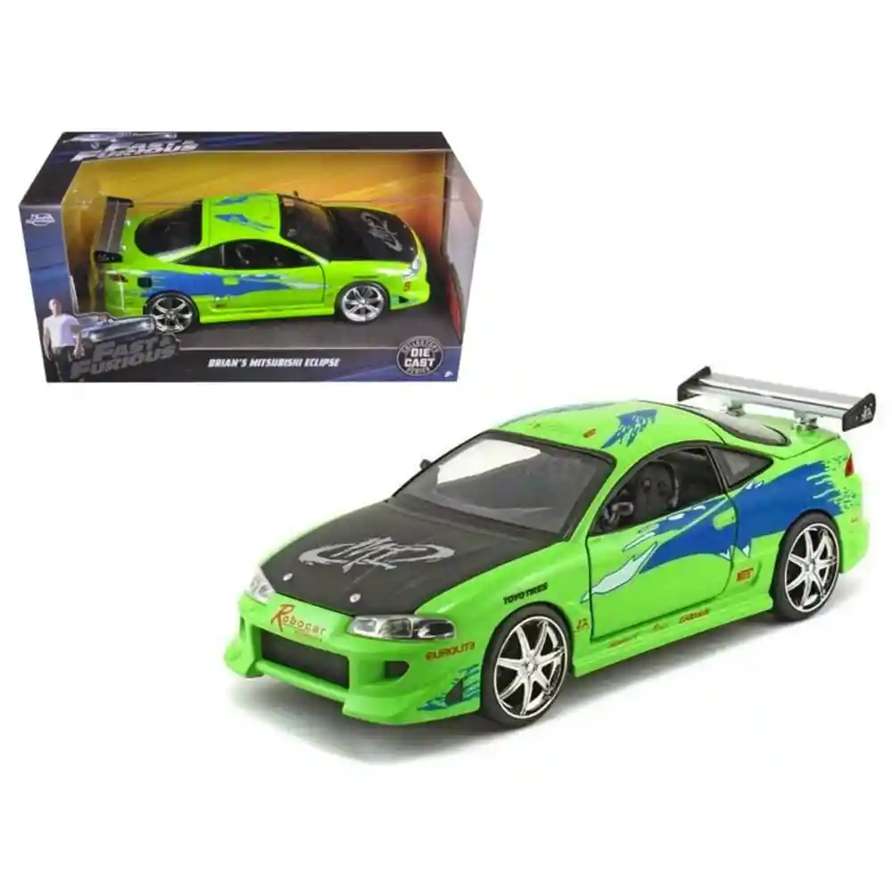 Carro Coleccionable Metálico Fast Furious Modelo Brian´s Mitsubishi Eclipse Vehículo De Fundición, Modelo Coche Juguete Fiesta Regalos, Colección