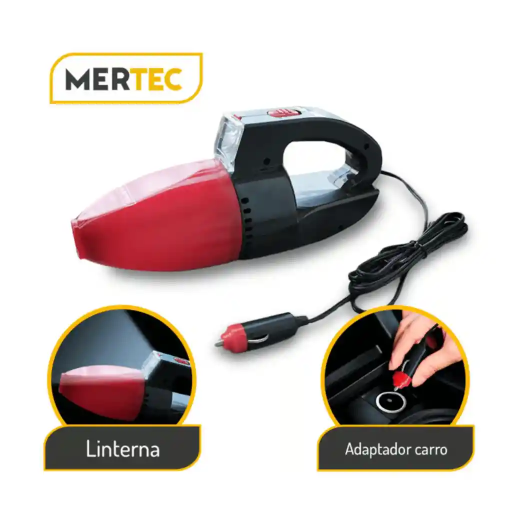 Aspiradora De Coche Mertec Portatil 12v