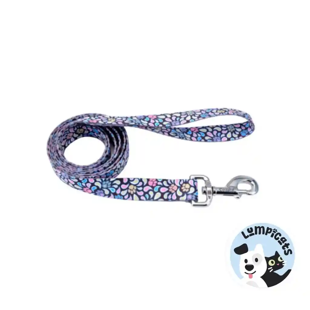 Coastal Perro Styles Huellas Café Correa Large 1"