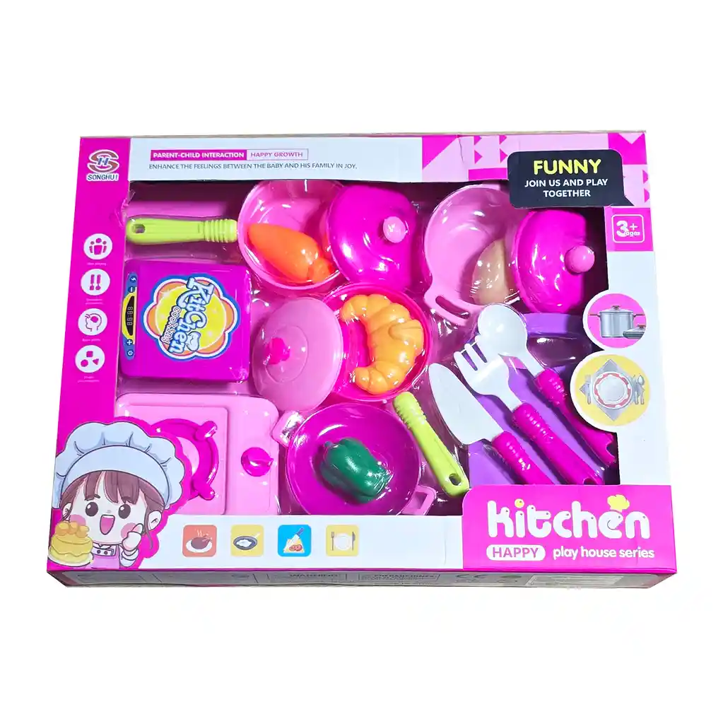 Set Cocina Niñas Maleta Utencilios Verduras Juguete Niñas