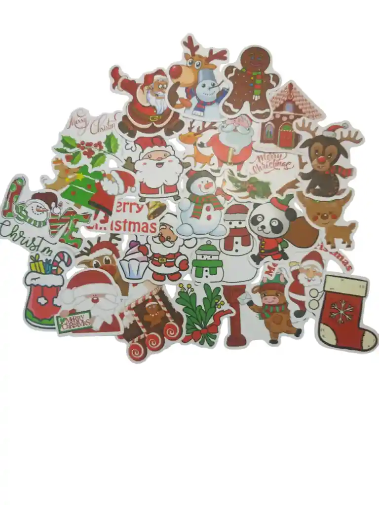 Pegatinas Navidad Stickers Calcomanias Adhesivos Coleccion X25 Unidades