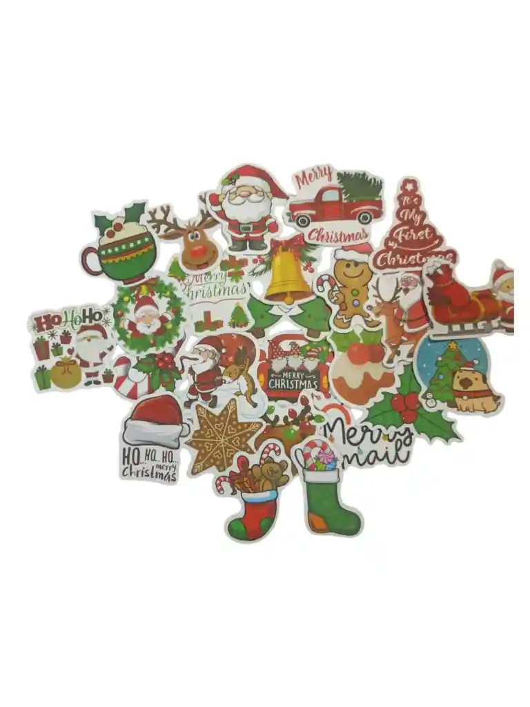 Pegatinas Navidad Stickers Calcomanias Adhesivos Coleccion X25 Unidades