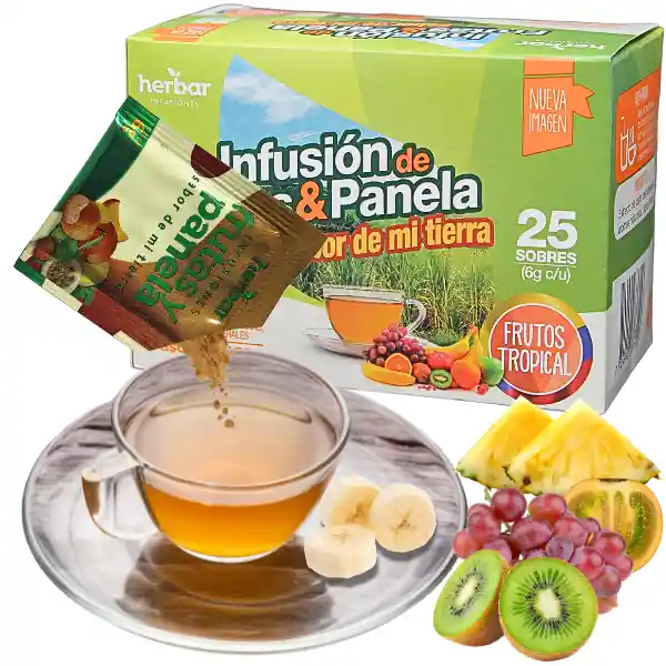 Aromática De Panela Frutos Tropicales Herbar 25 Sobres