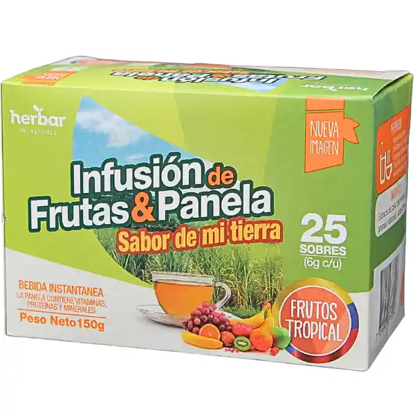 Aromática De Panela Frutos Tropicales Herbar 25 Sobres