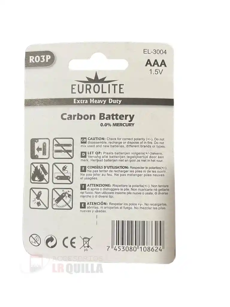Baterias Aaa Carbon | X4 Unidades