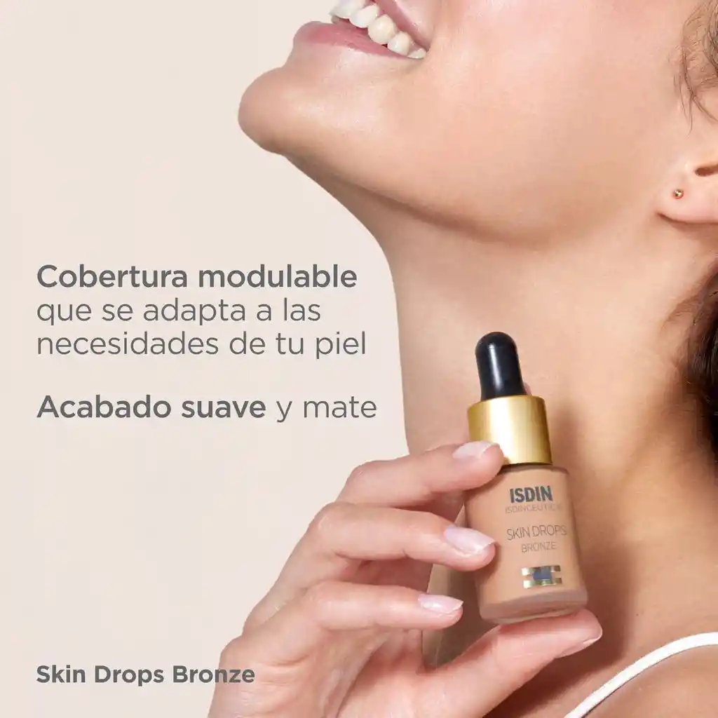 Isdinceutics Skin Drops Bronze 15ml Maquillaje En Gotas Que Consigue Cubrir Perfectamente Las Imperfecciones, Cicatrices O Tatuajes.