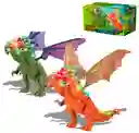 Dinosaurio Dragon De 3 Cabezas Con Luz Y Sonido