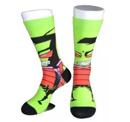 Regalo Calcetines Divertidos Animados Serie Invasor Zim Kawaii Verde