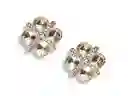 Arete En Cover Gold - Rodio Con Zircones, Aretes De Cover Gold, Joyería Femenina, Arete Covergold - Arete Rodio - Candongas En Cover Gold