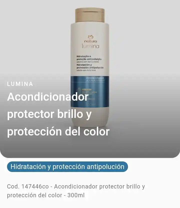 Natura - Acondicionador Protector - Liso Natural Lumina