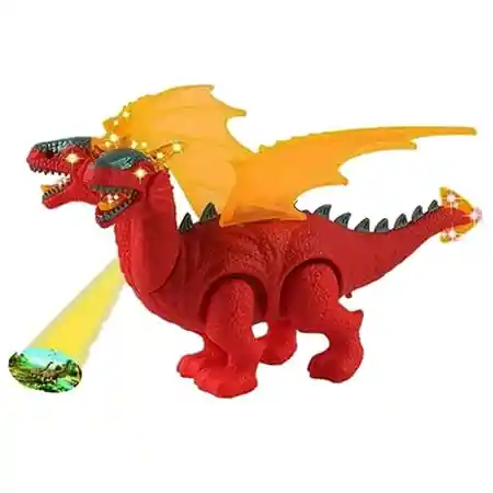 Dragon Dinosaurio 2 Cabezas Con Sonidos Movimientos Luces
