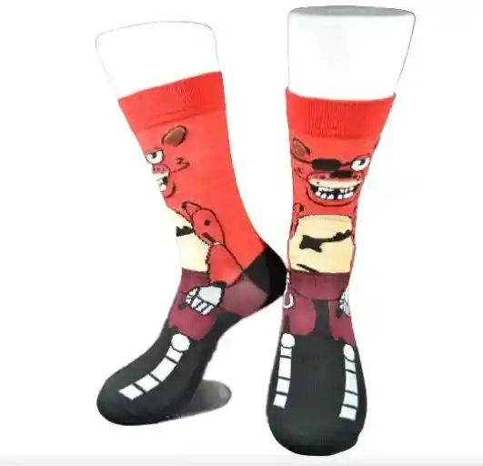 Regalo Calcetines Divertidos Five Nights At Freddy's Animatronics - Medias Adulto - Roja