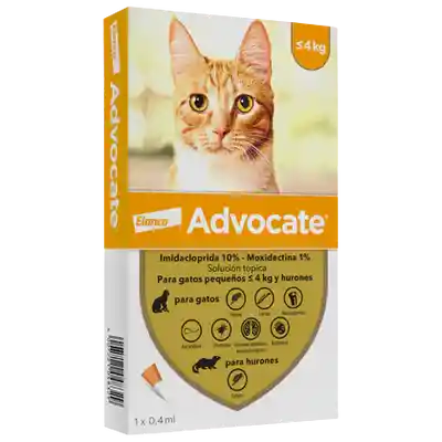 Advocate Gatos X 0.4 Ml , Hasta 4 Kilos