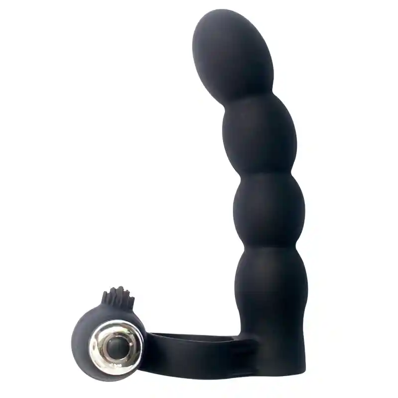 Anillo Vibrador Y Dildo Dante Negro Camtoyz