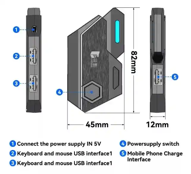 Adaptador De Mouse Y Teclado Para Móvil Inalámbrico