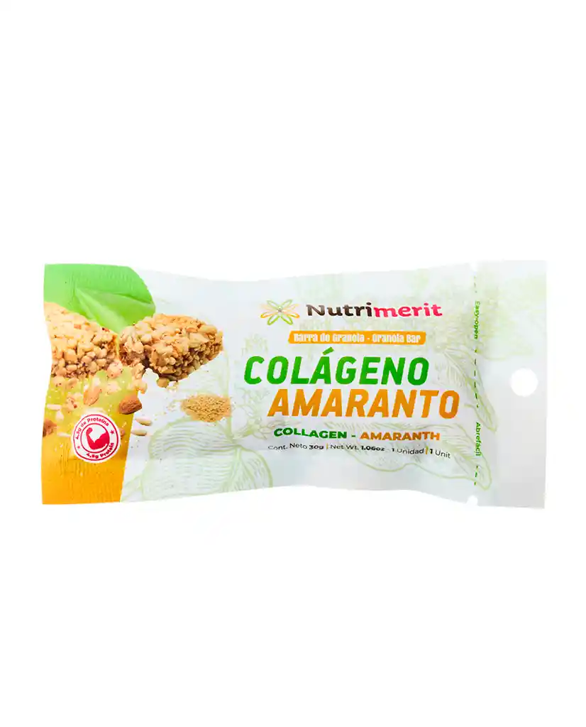 Barra De Granola Colágeno Amaranto Nutrimerit 30 Gr