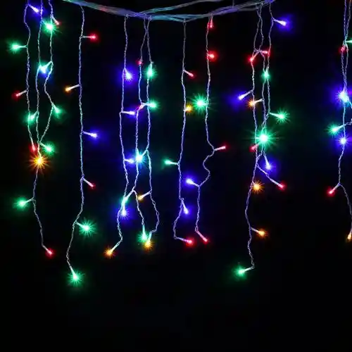 Cascada De Luces De 200 Bombillos Luz De Colores 6 Metros De Largo X 45 Cm De Caida Con Terminal Para Conectar Otra Extension ,extension De Luces Navideñas Luz Para Navidad Decoracion Navideña Luces De Navidad