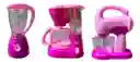 Set Juguete Cocinita Licuadora Cafetera Batidora Color Rosa