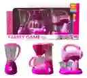 Set Juguete Cocinita Licuadora Cafetera Batidora Color Rosa