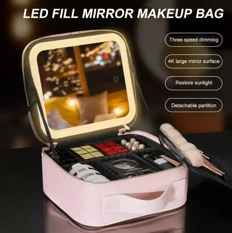 Estuche De Maquillaje Inteligente Con Espejo Y Luz Led Pequeño