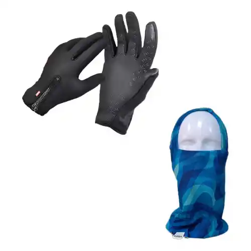 Combo Guantes En Neopreno + Cuello Motociclista