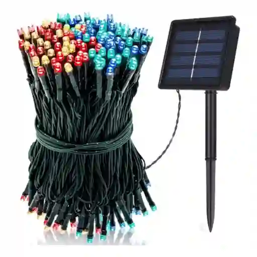 Luces Navideñas Panel Solar Multicolor 7 Metros Exteriores