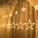 Cascada De Estrellas Color Calido 3 Metros De Largo X 60 Cm De Caida Con Terminal Para Conectar Otra Extension ,extension De Luces Navideñas Luz Para Navidad Decoracion Navideña Luces De Navidad