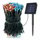 Luces Navideñas Panel Solar Multicolor 12 Metros Exteriores