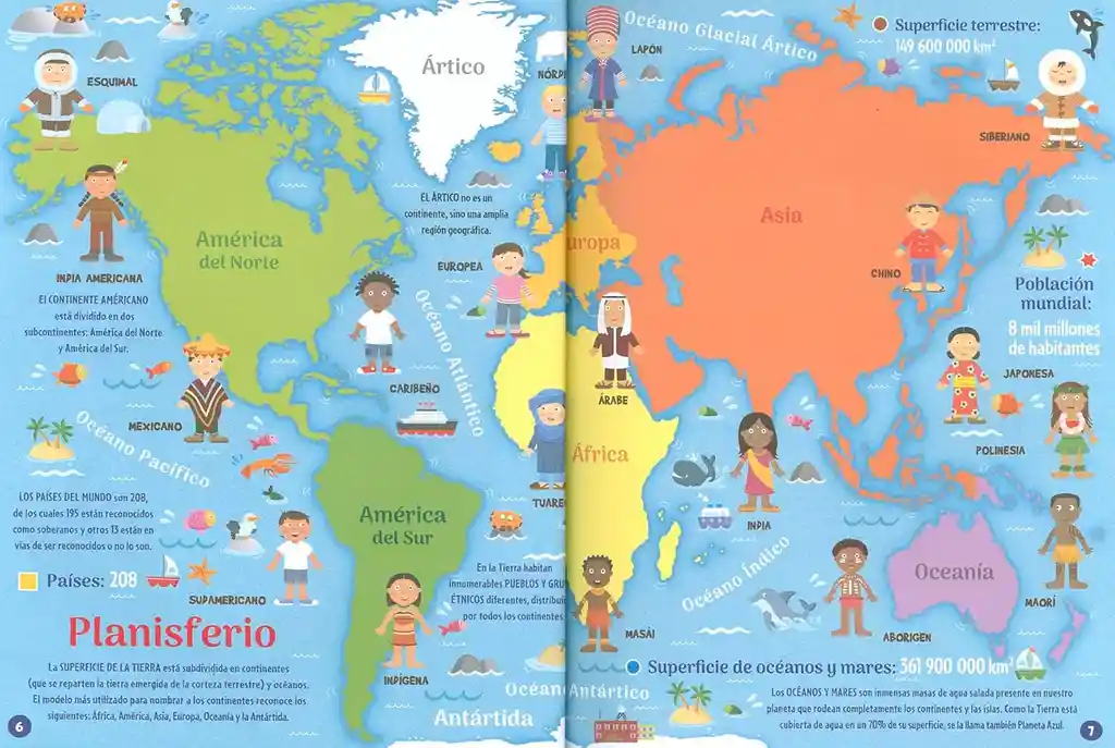 Libro Atlas Del Mundo Con Banderas Y Culturas Para Niños