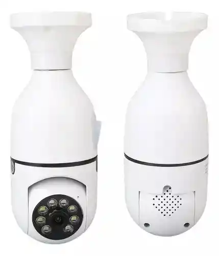 Camara De Vigilancia 360° Wifi Bombillo Doble Camara