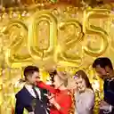 Globo Metalizado De Año 2025 Color Dorado De 80 Cm