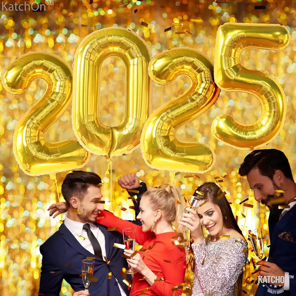 Globo Metalizado De Año 2025 Color Dorado De 80 Cm