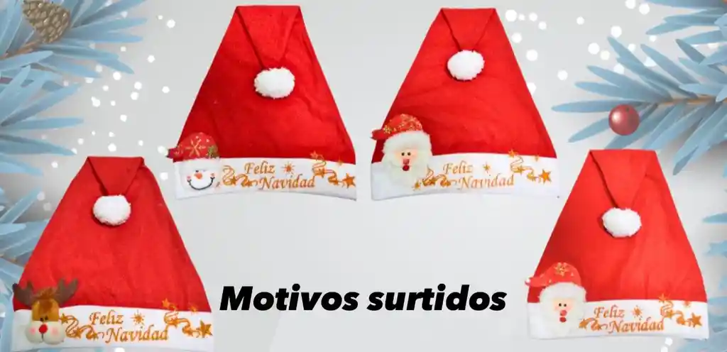 Gorro Navideño En Peluche Con Mensaje En Escarcha