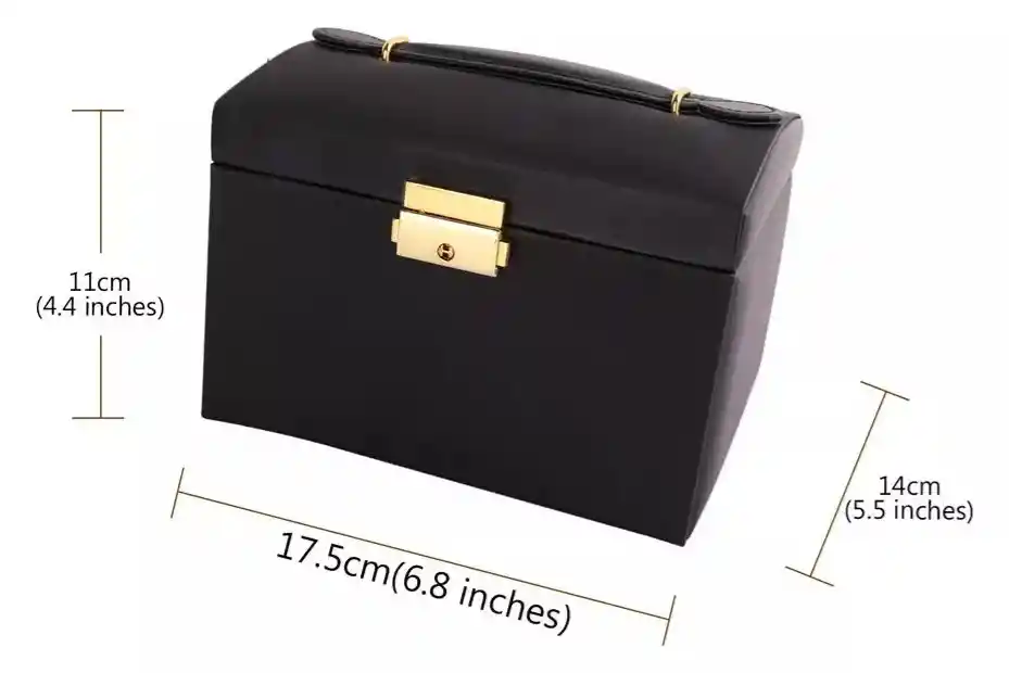 Joyero Mini Cofre 3 Niveles Con Espejo Organizador De Mesa