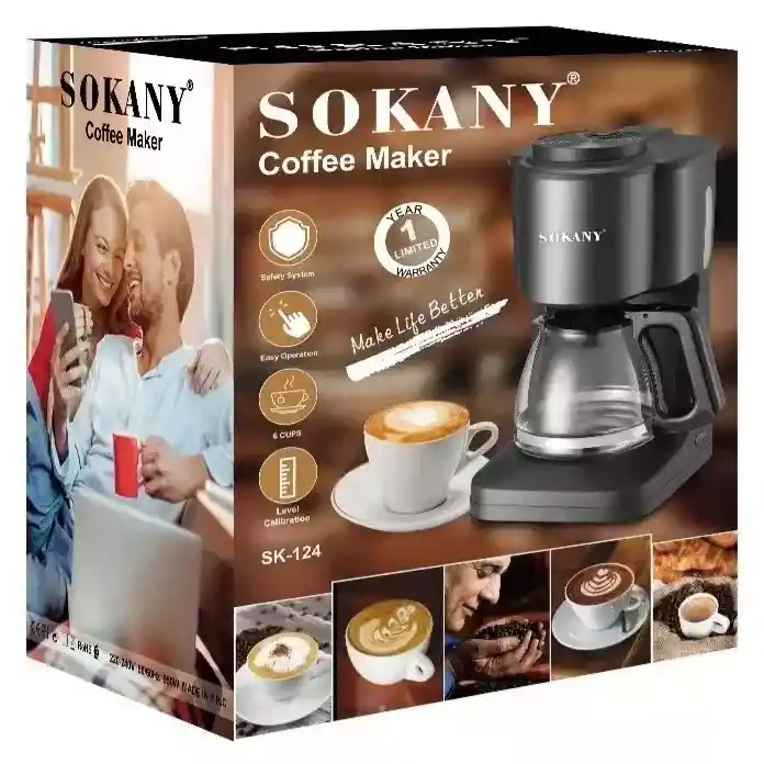 Cafetera Automática Con Jarra De Vidrio Sokany Sk-124