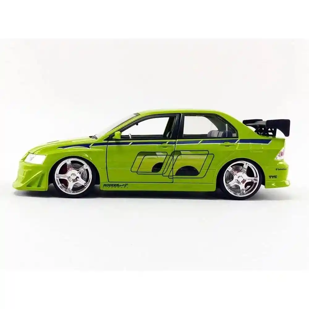 Carro Coleccionable 1:24 Grande Metálico Fast Furious Modelo Brian's Mitsubishi Lancer Evolution Vii 2 Vehículo De Fundición, Modelo Coche Juguete Fiesta Regalos, Colección