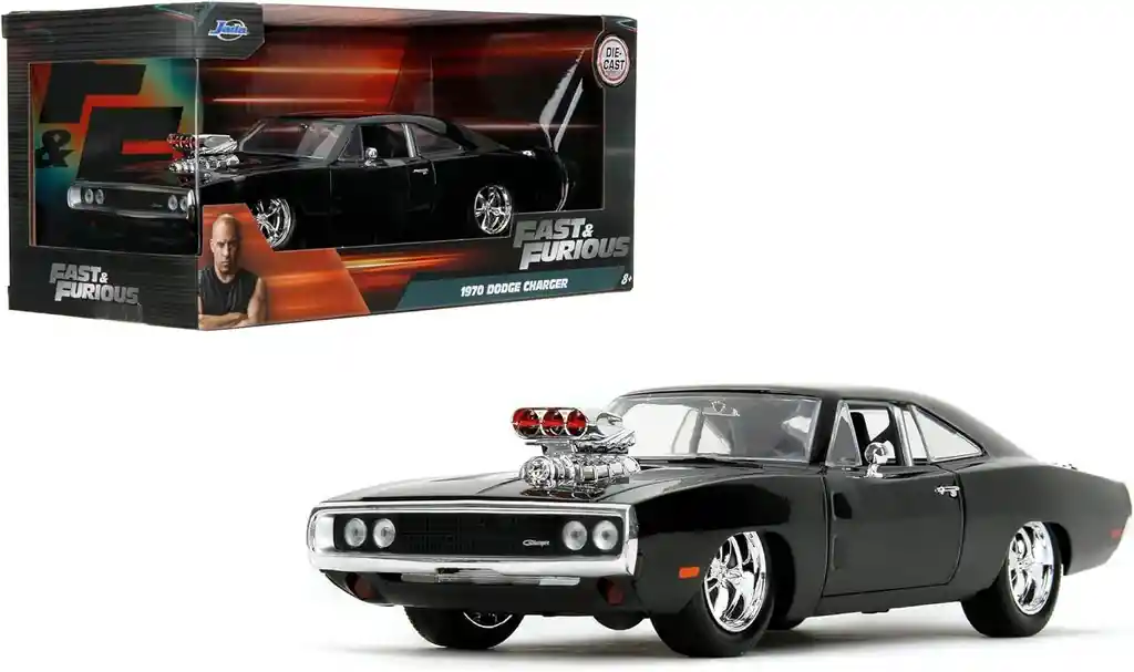 Carro Coleccionable 1:24 Grande Metálico Fast Furious Modelo Dom's 1970 Dodge Charger Rt Vehículo De Fundición, Modelo Coche Juguete Fiesta Regalos, Colección