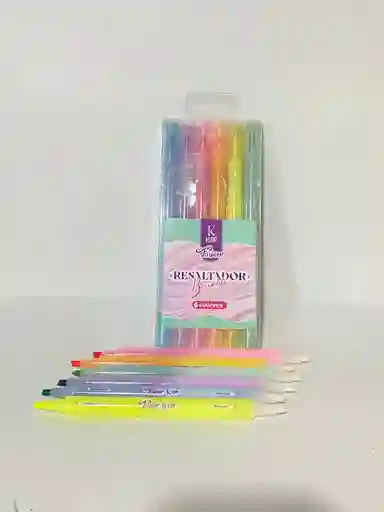 Kit De Resaltador Borrable 6 Colores Vibrante