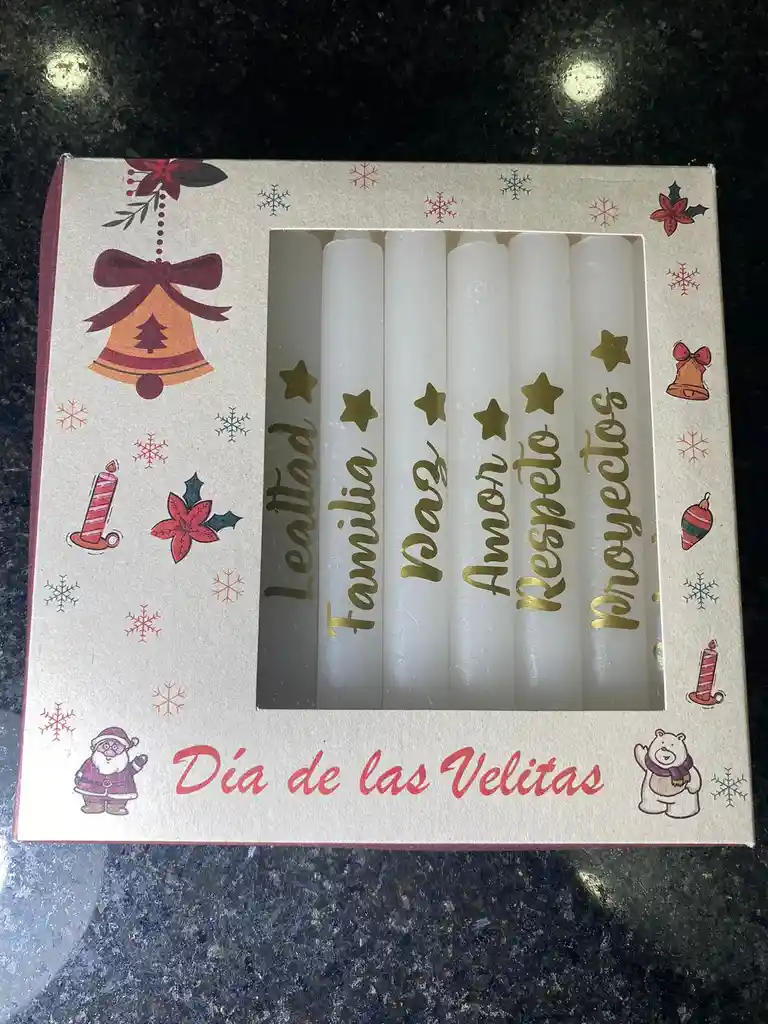 Velas Personalizadas Navidad X 10 Deseos, Velas En Caja