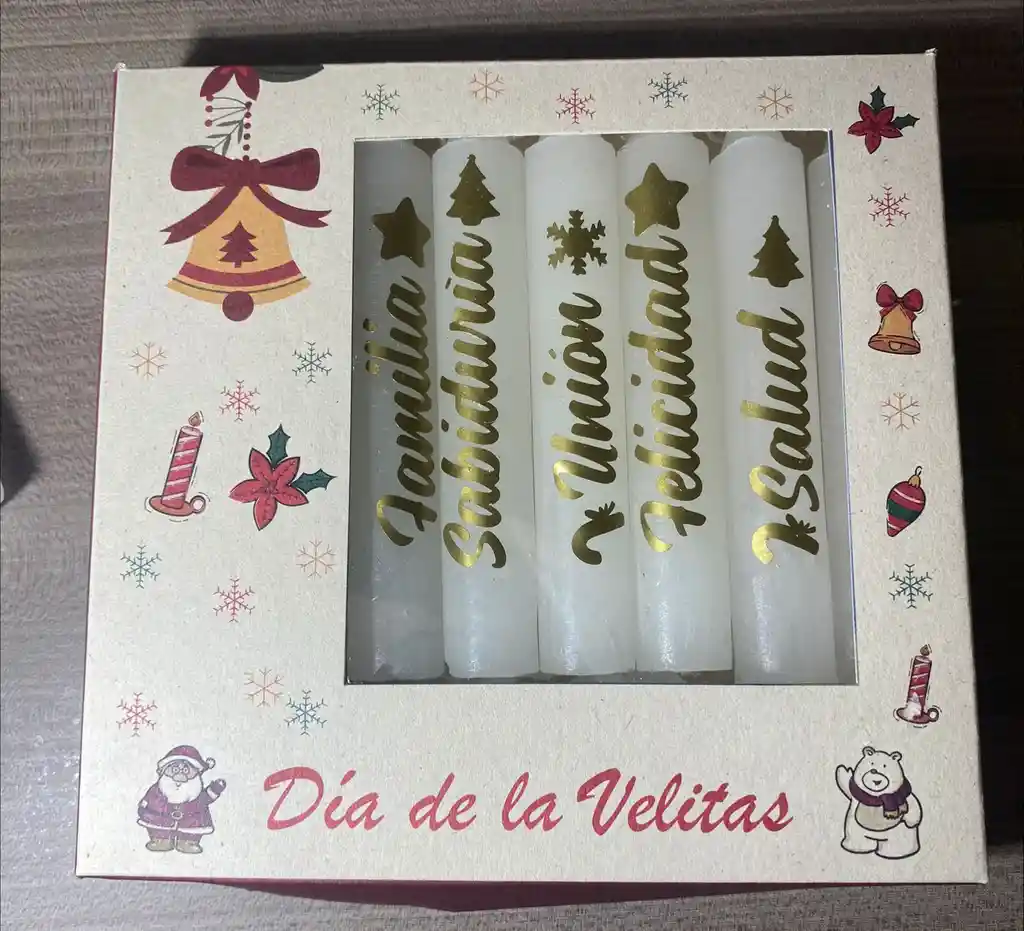 Velas Personalizadas Navidad X 10 Deseos, Velas En Caja