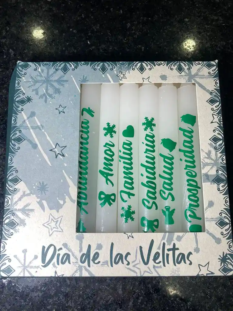 Velas Personalizadas Navidad X 10 Deseos, Velas En Caja