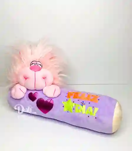 Cojin Cilindro Peluche Con Mensaje